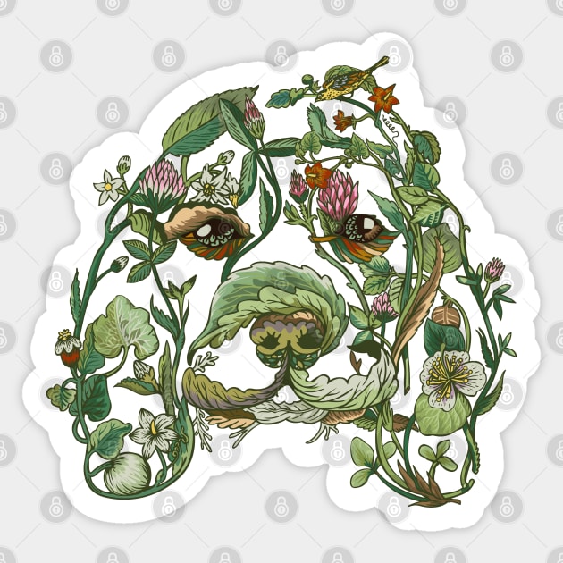 Botanical Beagle Sticker by huebucket